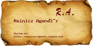 Reinicz Agenór névjegykártya
